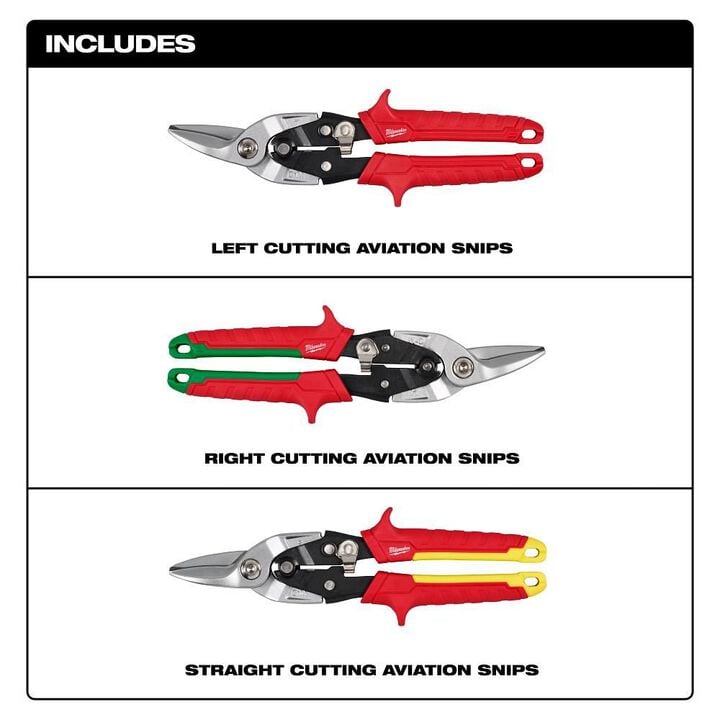 Milwaukee Aviation Snip Set, 3 Piece, large image number 1