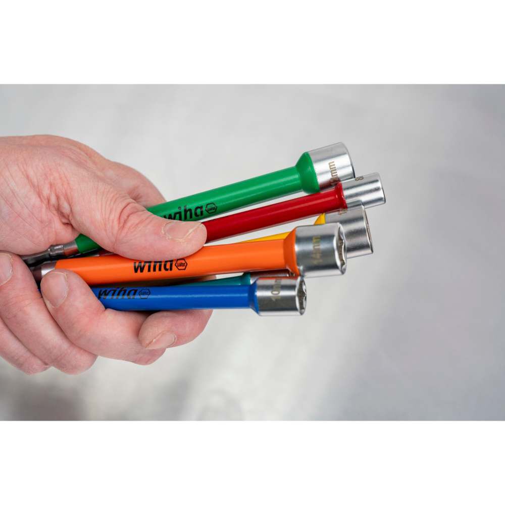 Wiha 6 Piece SAE Nut Setter Set, 6 Piece Metric Nut Setter Set Bundle, large image number 13