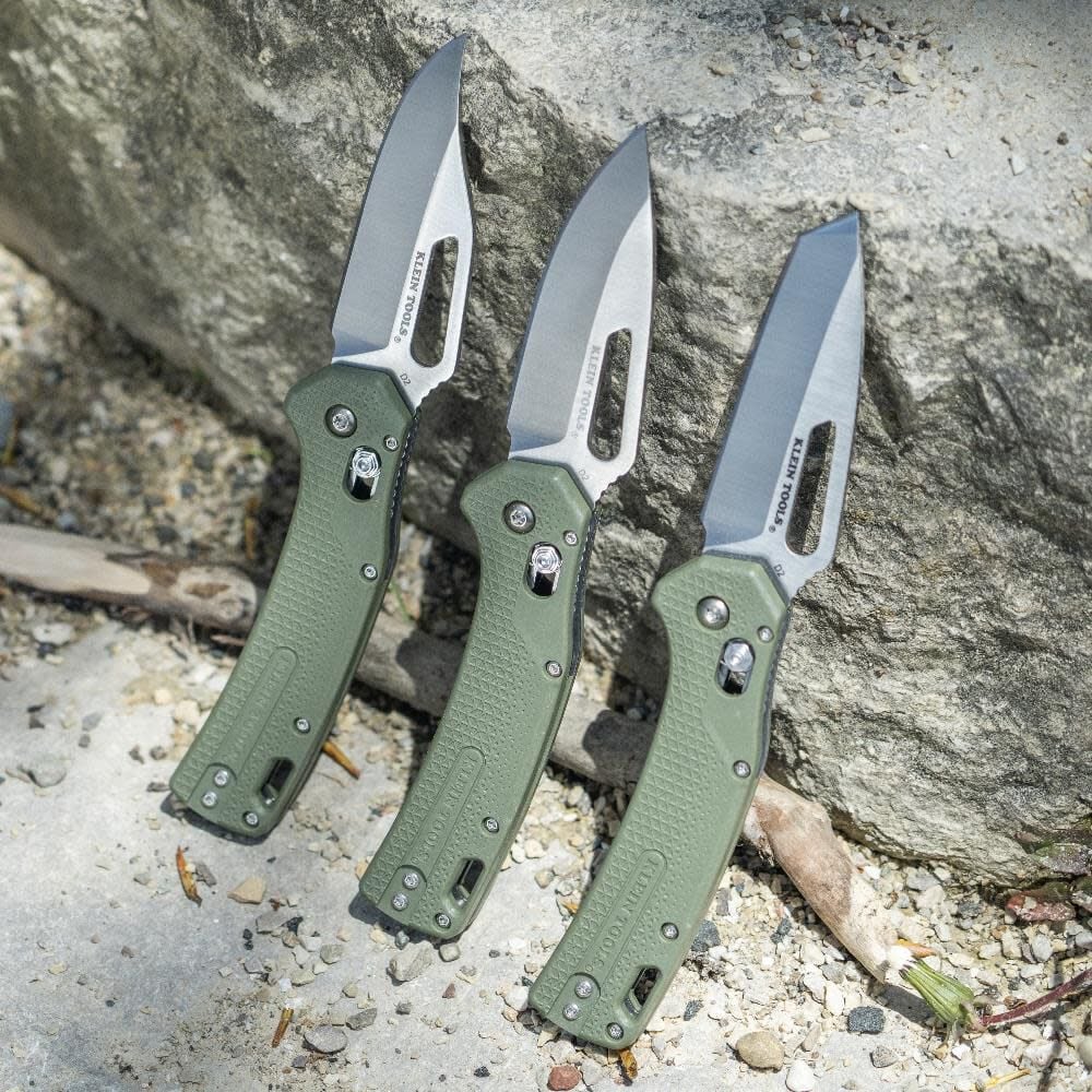 Klein Tools KTO Drop Point Knife, Moss Green, large image number 2