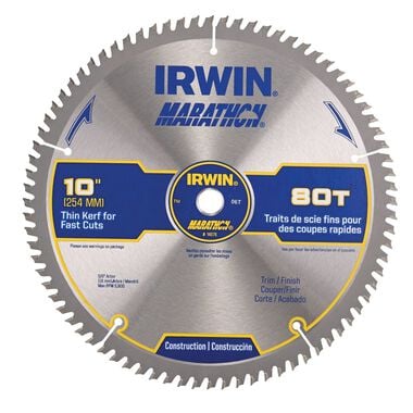 Irwin Marathon Carbide Table / Miter Circular Blade 10-Inch 80T