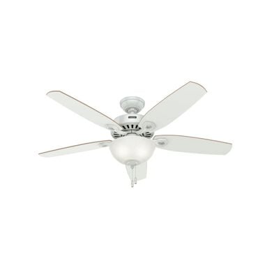 Hunter Fan Builder Deluxe Ceiling Fan 52in White White/Beech