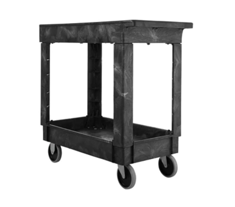 Rubbermaid Heavy Duty Utility Cart with Flat Handle & 2 Shelfs, large image number 2