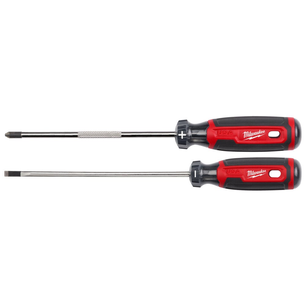 Milwaukee 6 Inch Cushion Grip Screwdriver 2 Piece Set USA, large image number 1