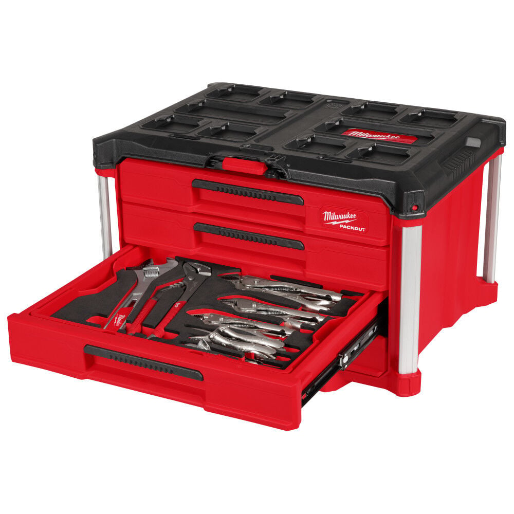 Milwaukee Hand Tool Set with PACKOUT 4 Drawer Tool Box, 64 Pieces, large image number 1