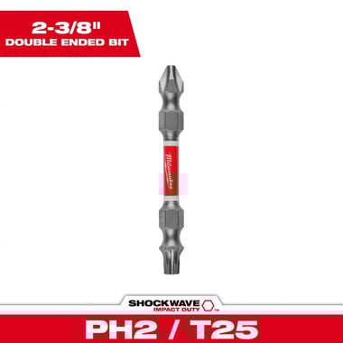 Milwaukee SHOCKWAVE Impact Phillips #2 / Torx T25 Double Ended Bit