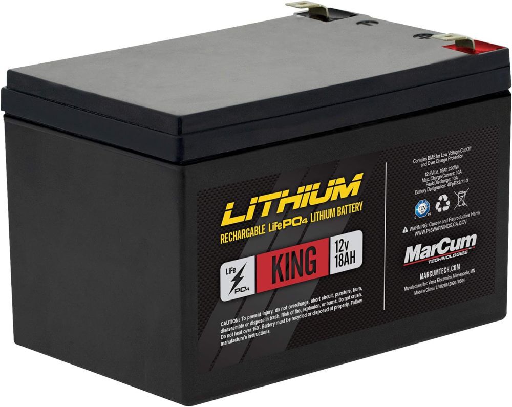 MarCum Lithium 12V 18Ah LifePO4 King Battery Only, large image number 1