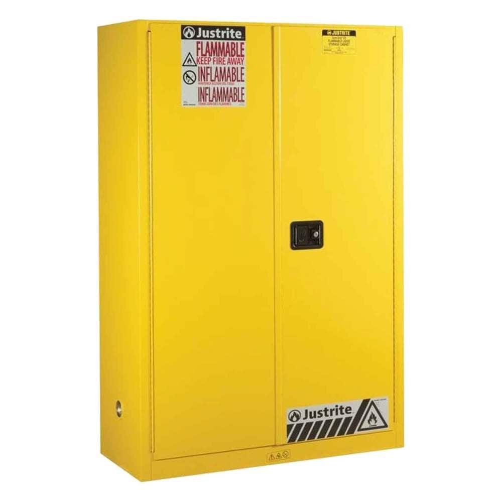 Justrite 45 Gallon Yellow Self Close Flammable Cabinet, large image number 1