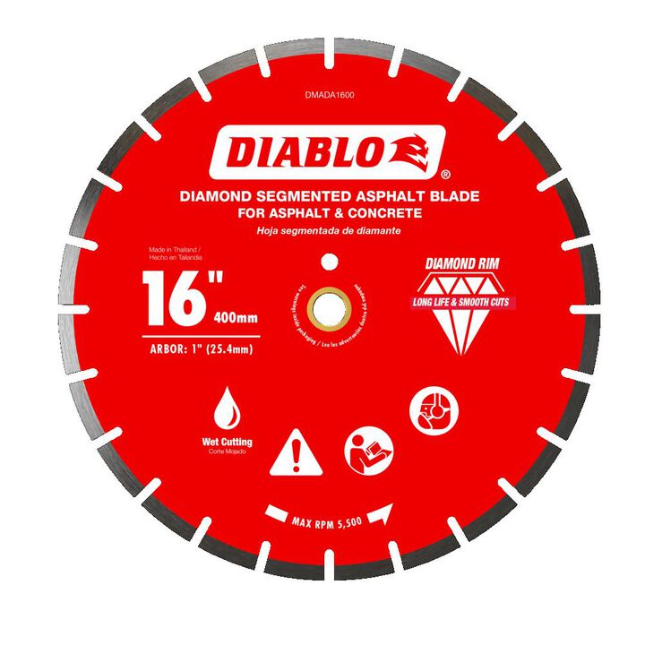 Diablo Tools 16 Inch Segmented Diamond Blade for Asphalt