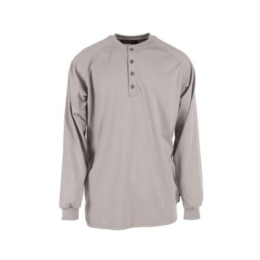 Neese Fire Resistant Cotton Henley Shirt Gray Large