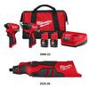Milwaukee M12 Subcompact Brushless 2-Tool Combo Kit and Rotary Tool Bundle, small image number 2