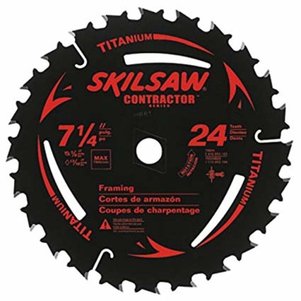 SKIL Promotional 7-1/4In x 24 Tooth Diamond Ground Titanium Carbide Tooth Circular Saw Blade, large image number 1