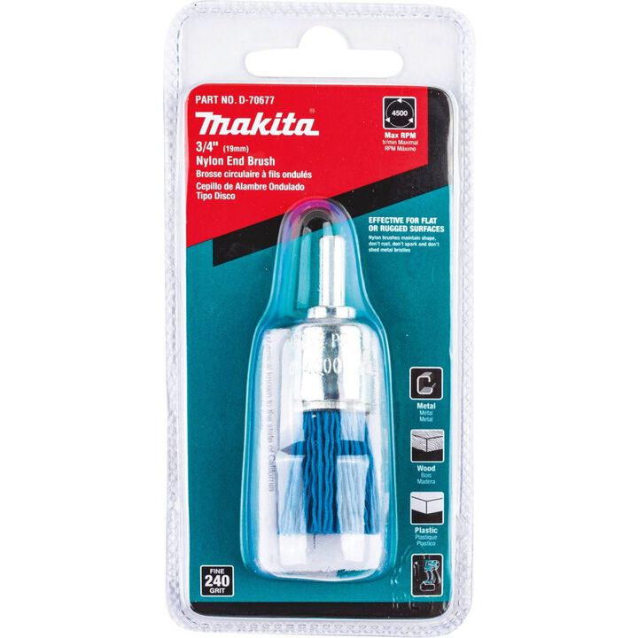 Makita 3/4in Nylon End Brush Fine 240 Grit, large image number 1