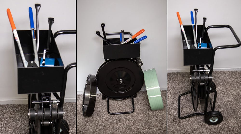 Industrial Fairway Metal & Plastic Banding Strap Dispenser Cart, large image number 3