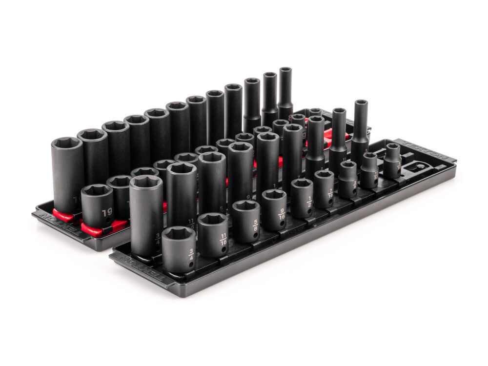 Tekton 3/8 Inch 6 Point Impact Socket Set, 42 Pieces (5/16-3/4 Inch, 8-19 mm), large image number 2