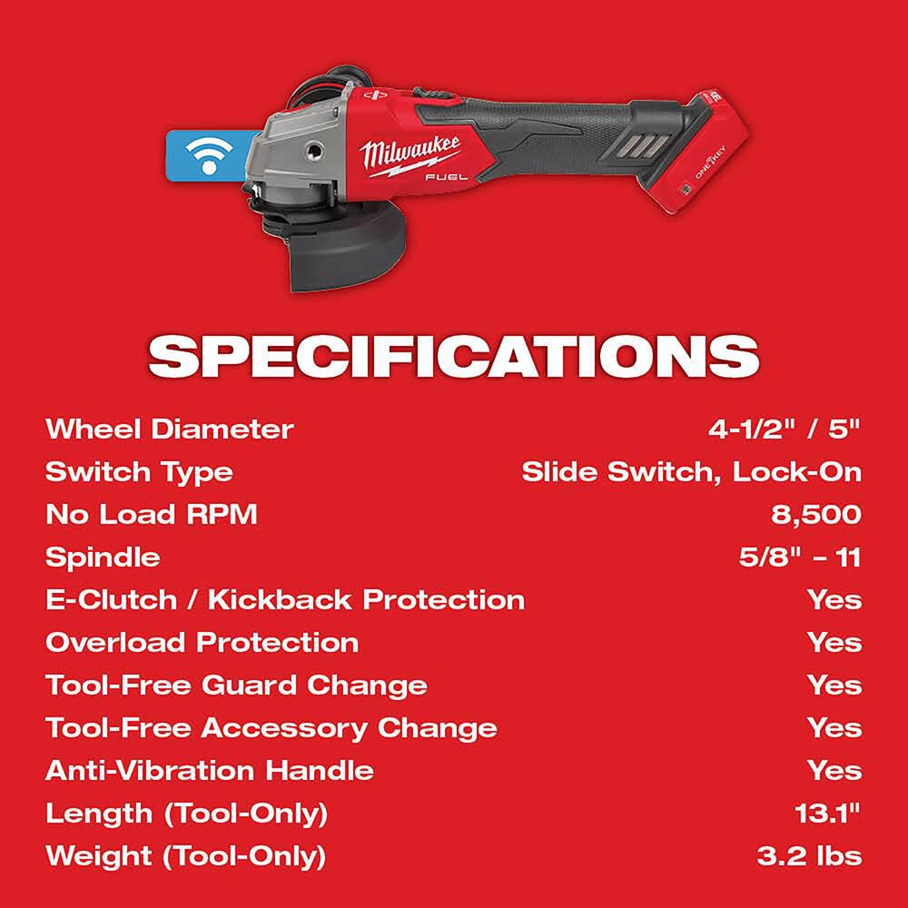 Milwaukee M18 Fuel 4 1 2inch 5inch Braking Grinder With One Key Bare Tool Reconditioned 2883 80 Sansujyuku sansujyuku.com
