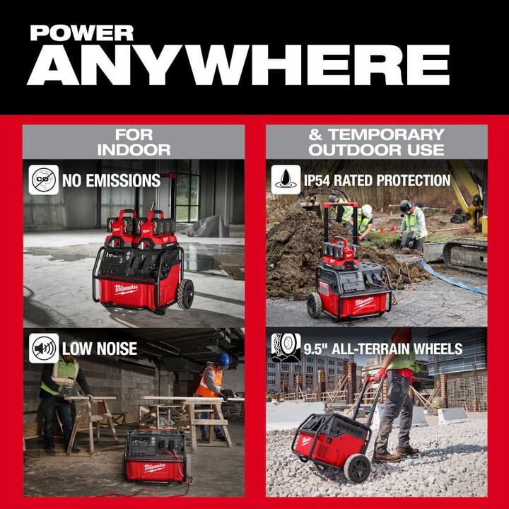 Milwaukee Roll-On 7,200 Watt Integrated Lithium-Ion Battery Portable Power Supply, large image number 5