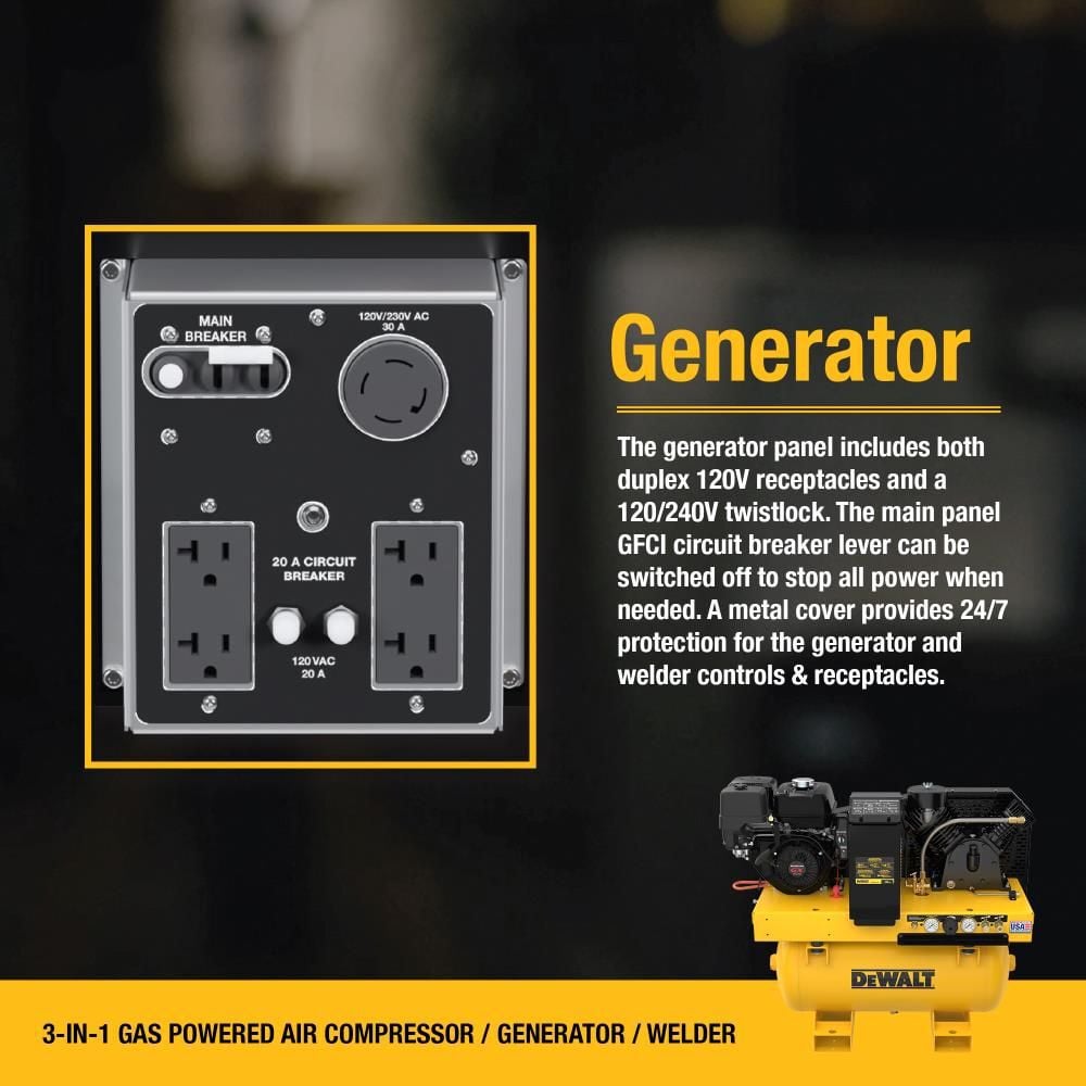 DEWALT 3-in-1 Air Compressor/Generator/Welder, large image number 4