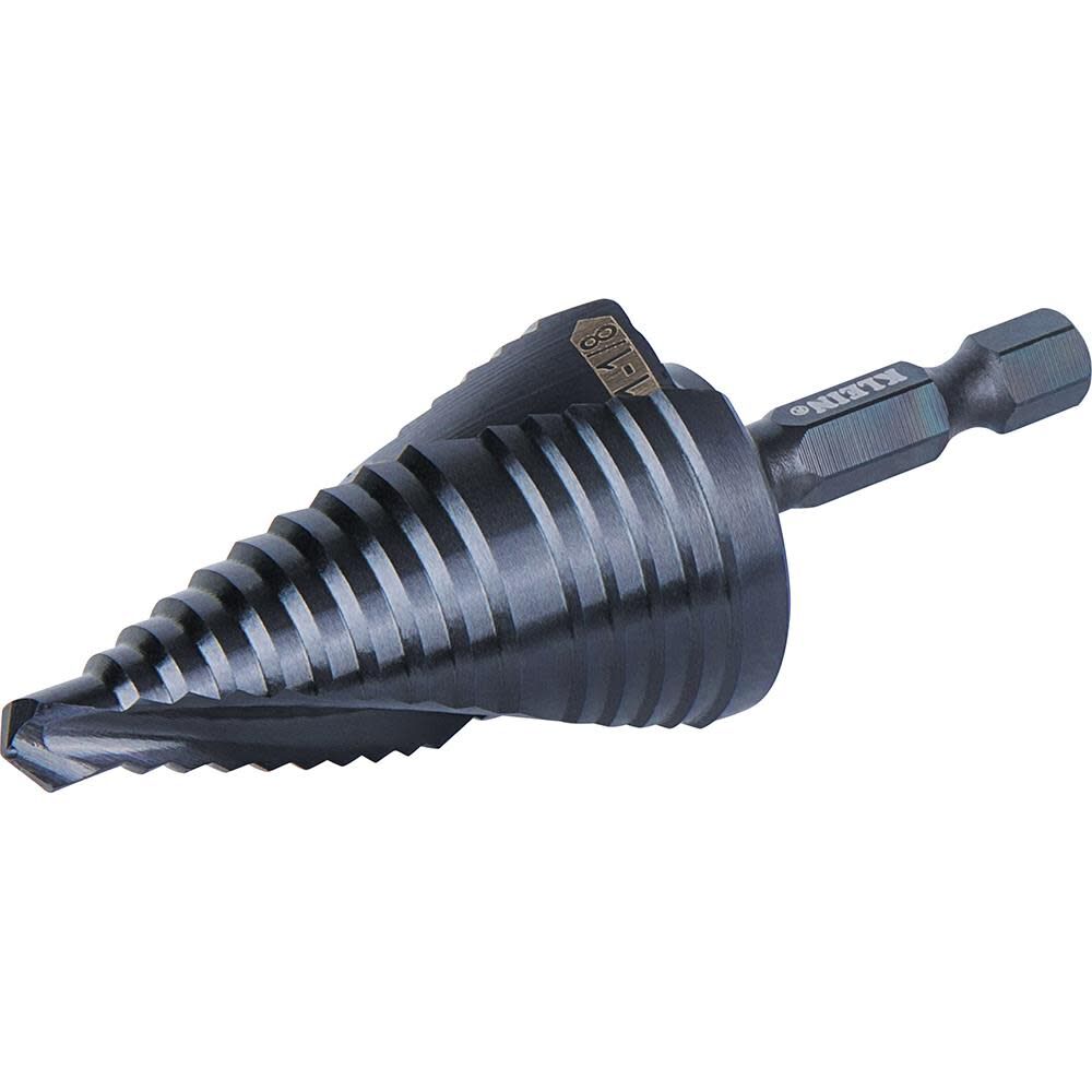 Klein Tools 7/8in to 1-1/8in Quick Release Sprial Flute Step Drill Bit, large image number 10