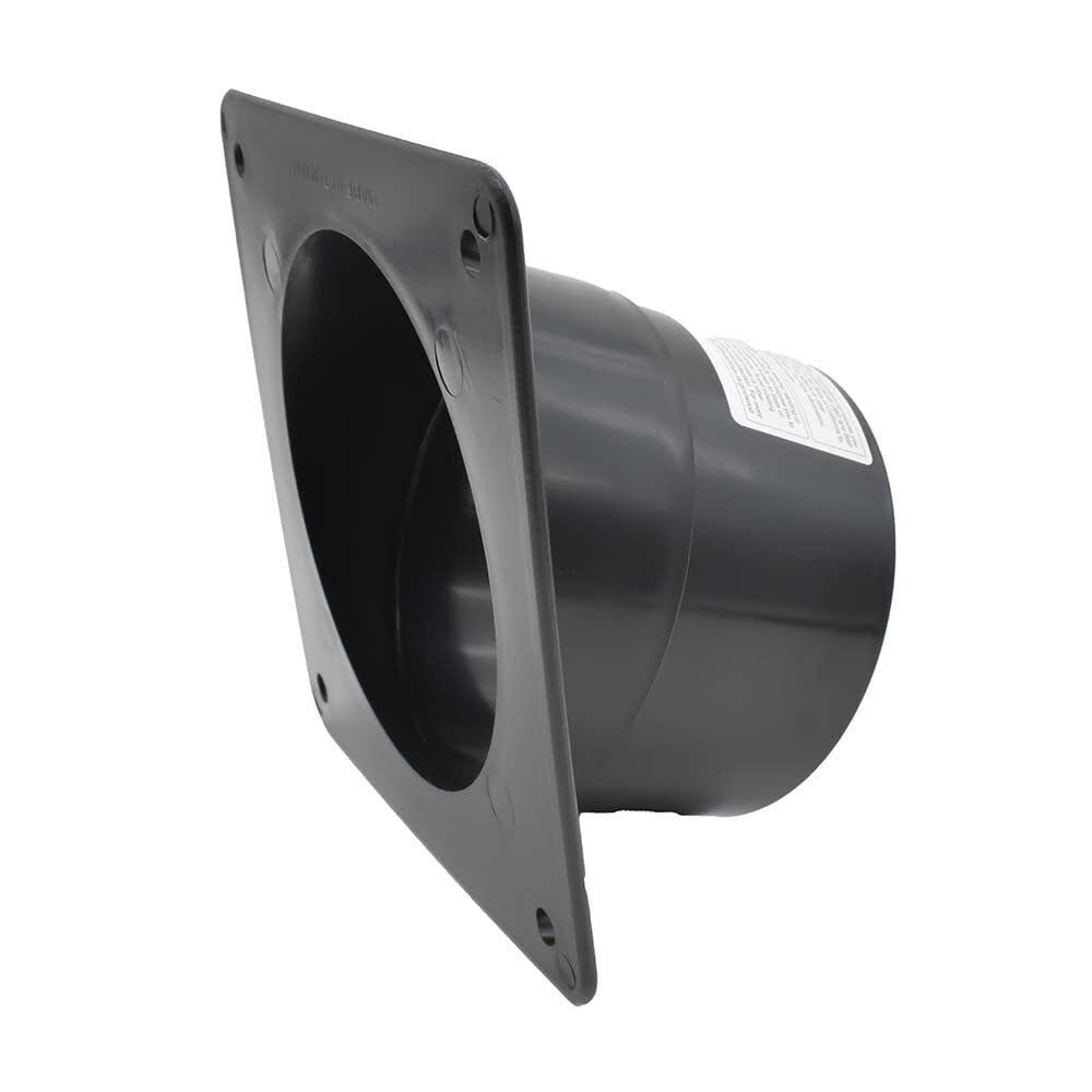 Big Horn 4 Inch Black ABS Plastic Dust Port with 4 Mounting Holes, large image number 3