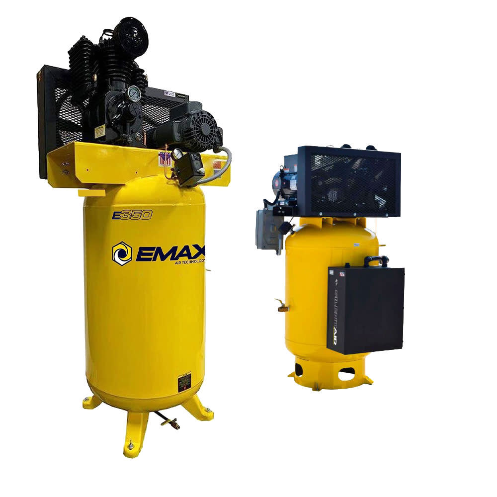 EMAX 80 Gallon 175 Psi 5HP Vertical Air Compressor with Silencer Kit