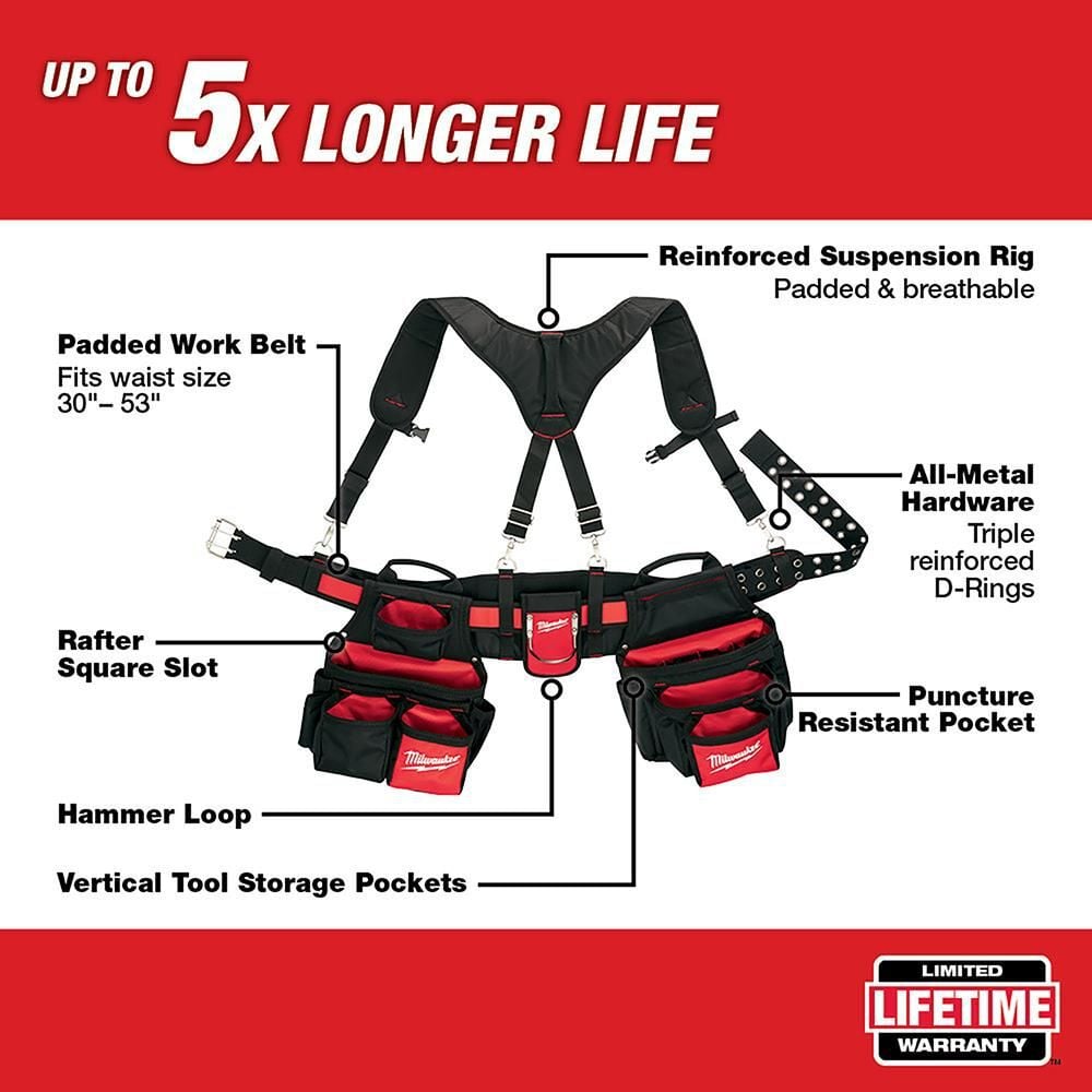 Milwaukee Contractor Work Belt with Suspension Rig, large image number 2