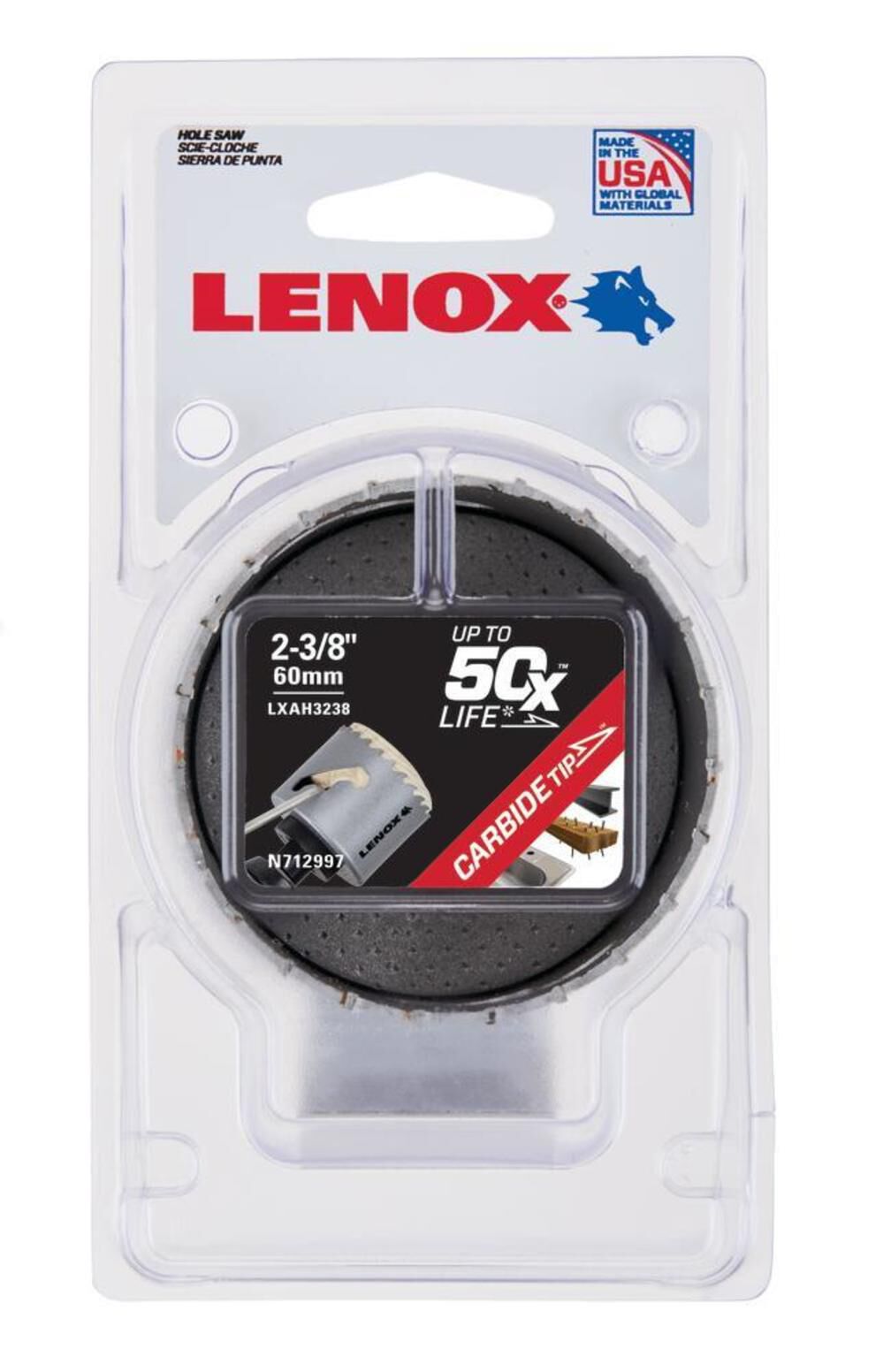 Lenox Hole Saw Carbide Tipped 2 3/8in 60mm, large image number 2
