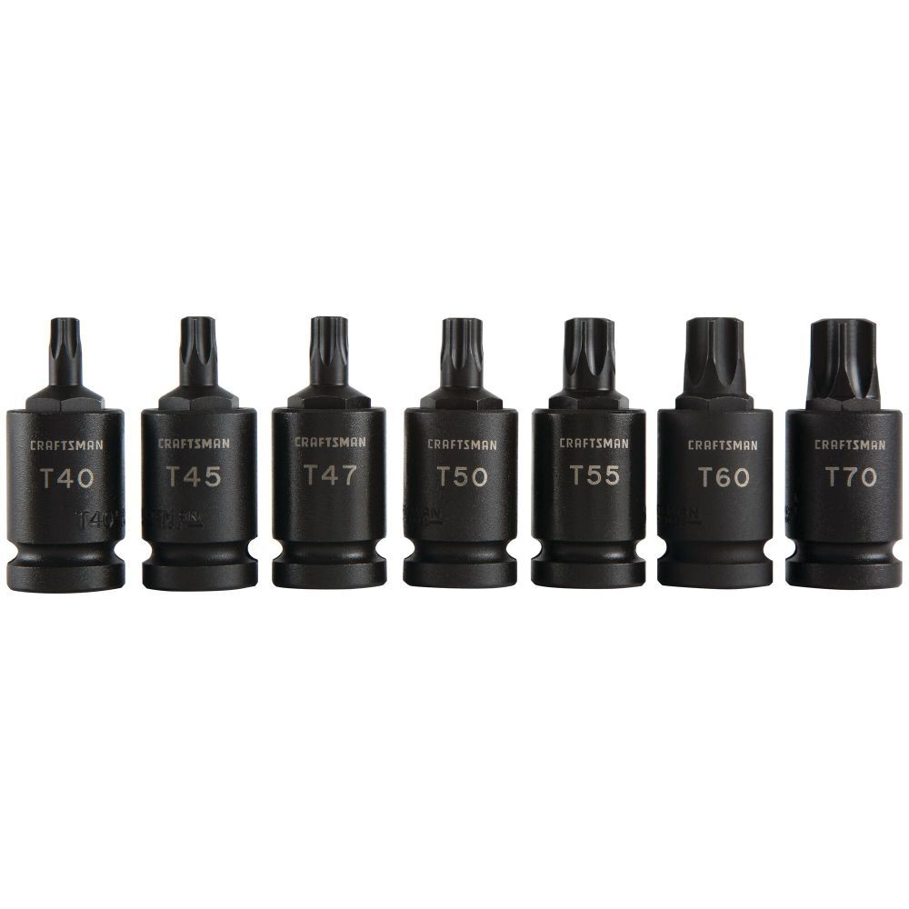 CRAFTSMAN 1/2 Inch Drive Torx Bit Impact Socket Set, 7 Piece, large image number 1