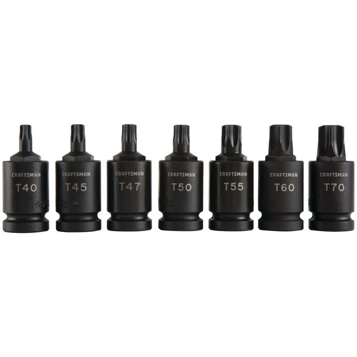 CRAFTSMAN 1/2 Inch Drive Torx Bit Impact Socket Set, 7 Piece, large image number 0