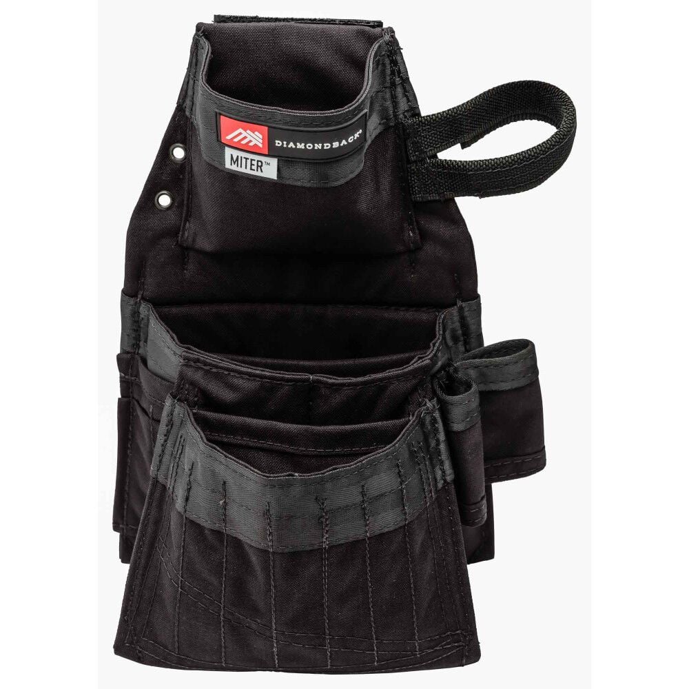Diamondback Toolbelts Left Side Miter Carpenter Tool Belt Pouch, Black – DB2-45-BK-L-A