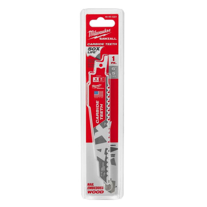 Milwaukee The Ax with Carbide Teeth SAWZALLBlade 6 in. 5T, large image number 9