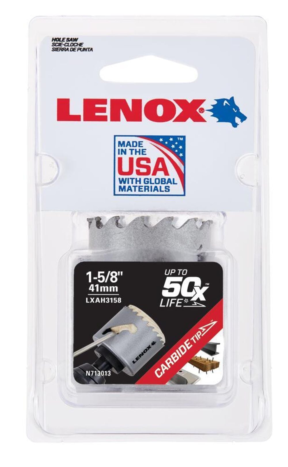 Lenox Hole Saw Carbide Tipped 1 5/8in 41mm, large image number 2