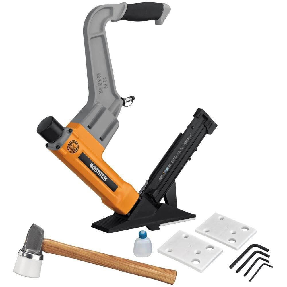 Bostitch Staples Flooring Pneumatic Nailer & Rolling Base Flooring Attachment Bundle, large image number 3