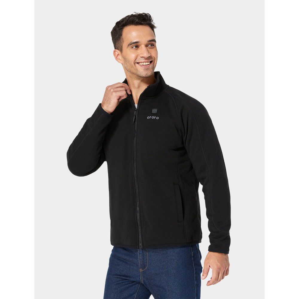 ORORO Mens Black Heated Fleece Jacket Kit Medium MJF320104US Acme