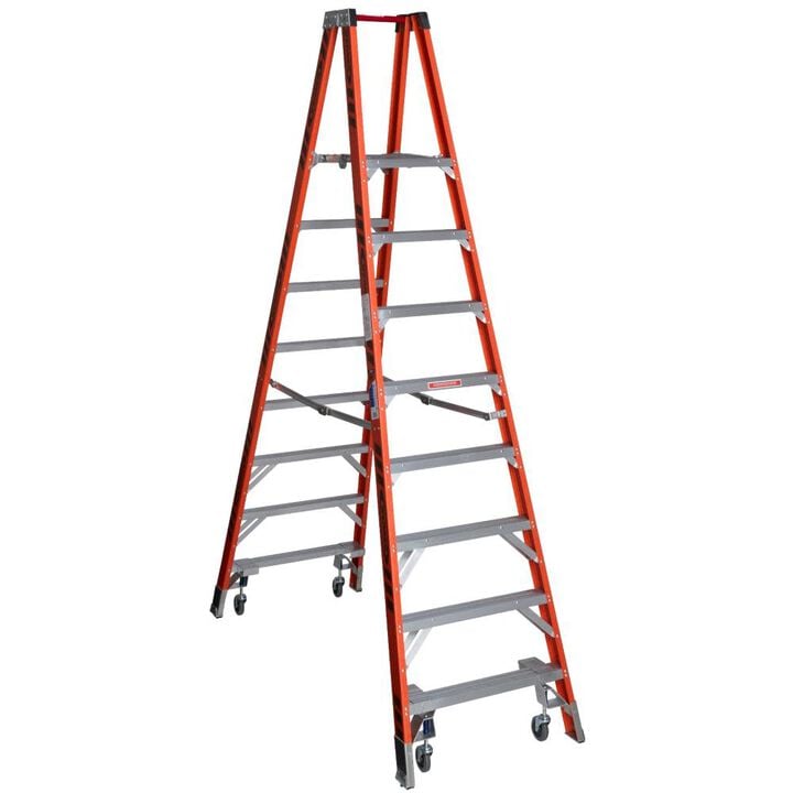 Werner 8 Ft. Type IA Fiberglass Platform Ladder with Casters