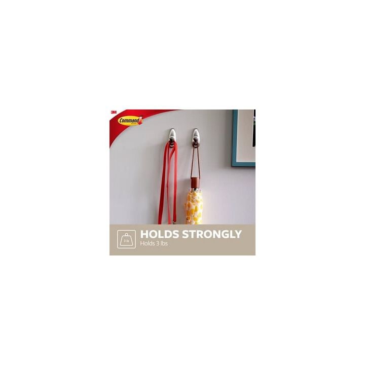3M Medium Forever Classic Brushed Nickel Metallic Hook, large image number 2