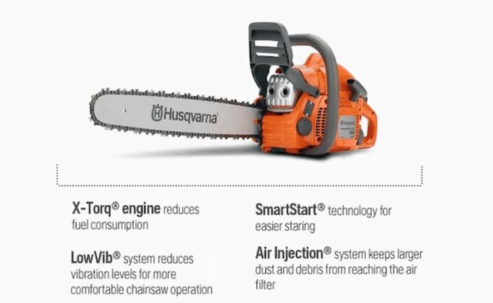 Husqvarna 440 Chainsaw 18inch 40.9cc 2.4HP Reconditioned, large image number 2