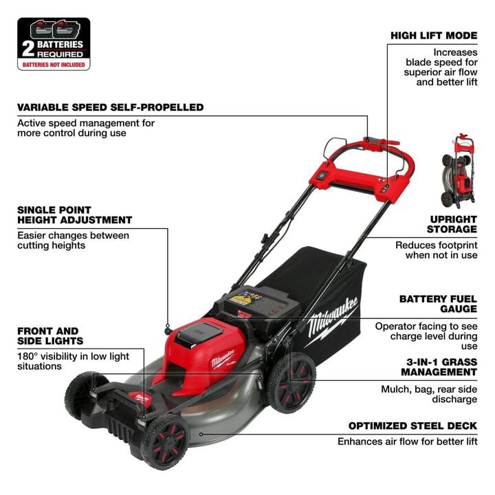 Milwaukee M18 FUEL 21" Self-Propelled Dual Battery Mower - Reconditioned (Bare Tool), large image number 4