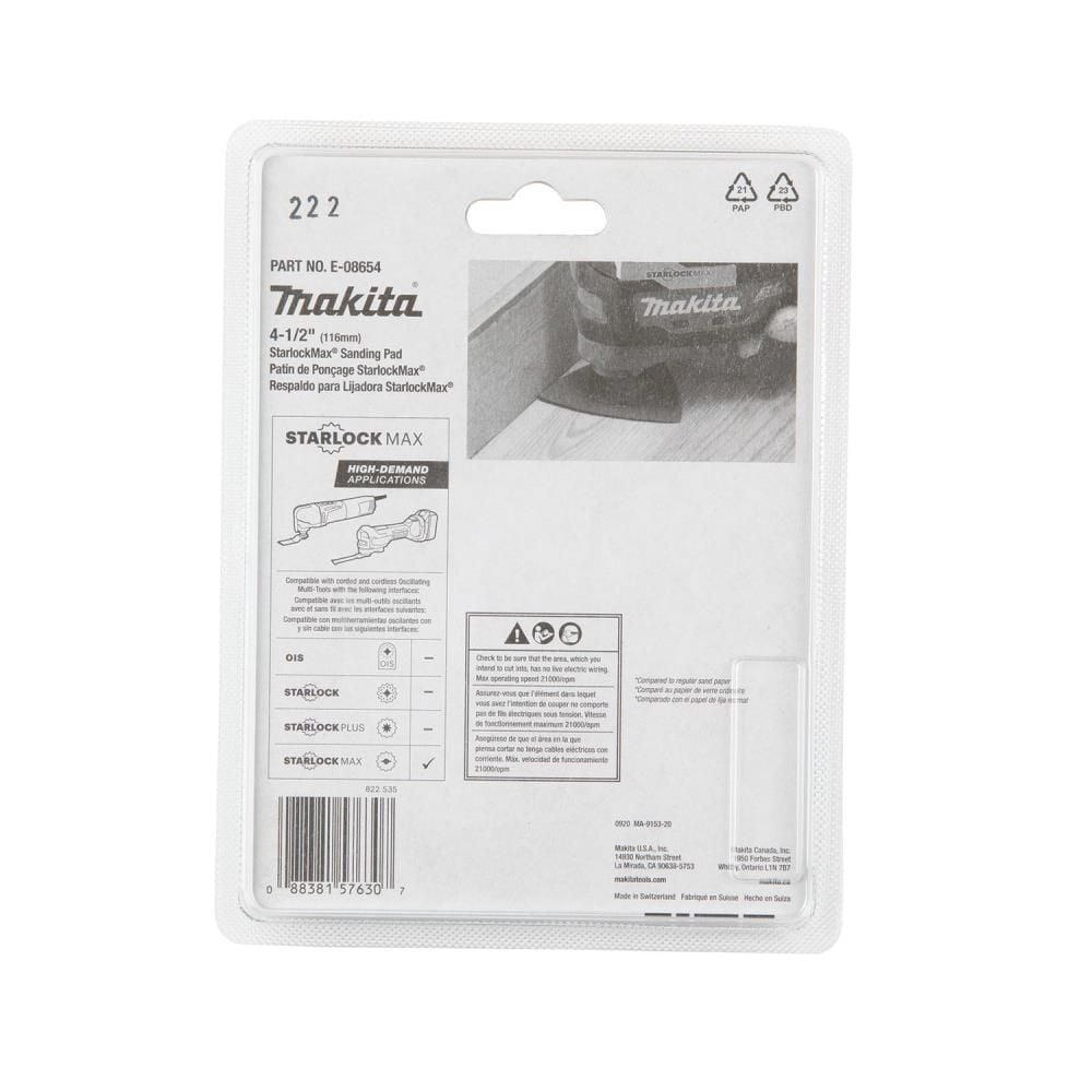 Makita StarlockMax Oscillating Multi Tool 4 1/2in Tungsten Carbide 60 Grit Delta Triangle Sanding Pad, large image number 4