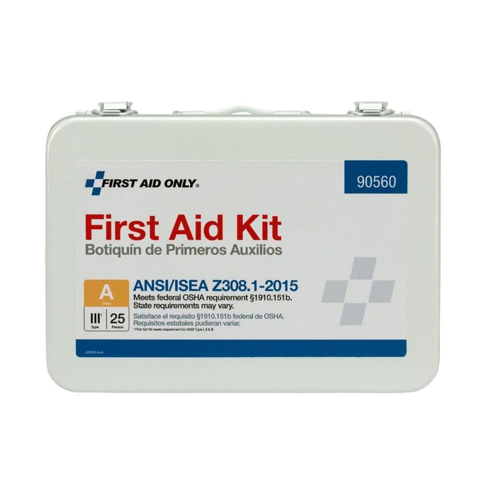 First Aid Only First Aid Kit 25 Person Bulk Metal Case ANSI A – 90560