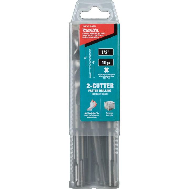 Makita 1/2in x 6in SDS-Plus Bit, 2-Cutter, 10pk, large image number 10