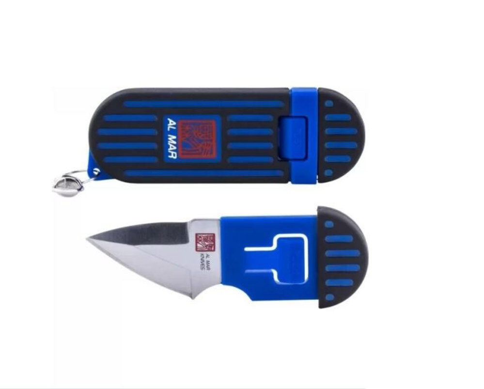 AL MAR Knives 1.3in Stinger Keychain Fixed Knife, Blue, large image number 3