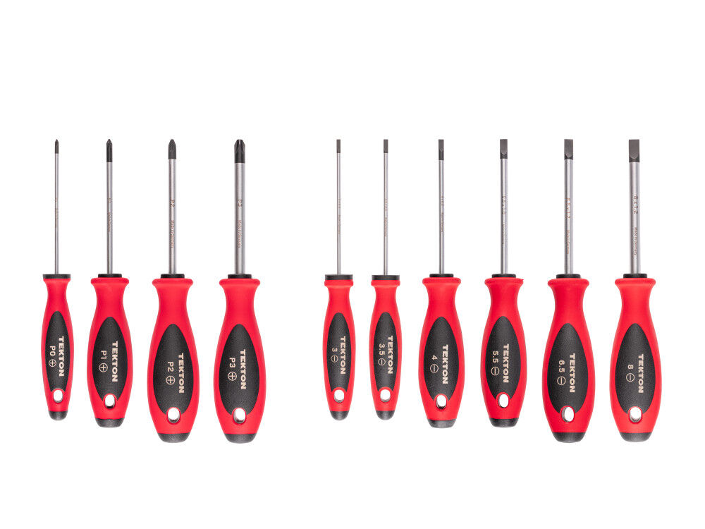 Tekton Phillips and Slotted Screwdriver Set 10 Piece #0-#3 3-8 mm, large image number 2