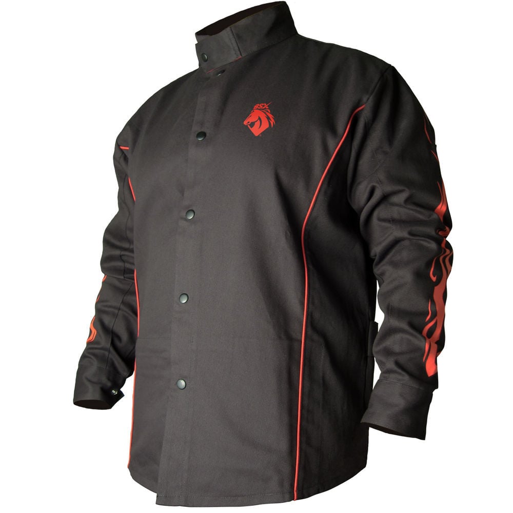 Black Stallion Welding Jacket 9oz Black FR Cotton 2X, large image number 1