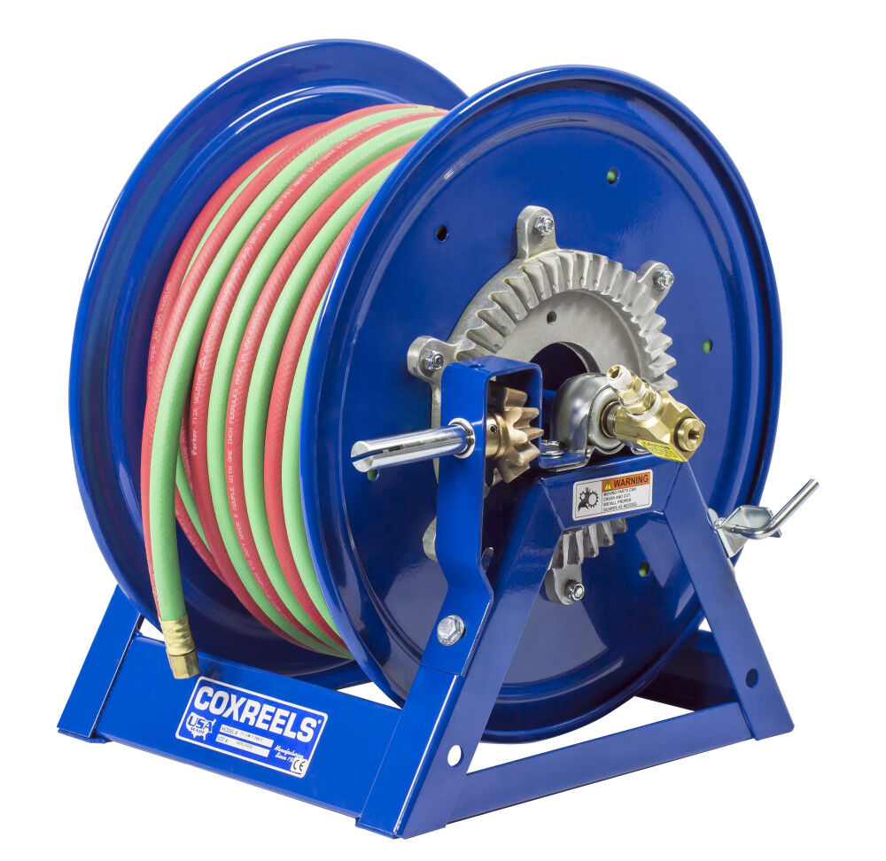 Coxreels Hose Reel Bevel Geared Crank Welding Dual 3/8in x 100' oxy acet, large image number 6
