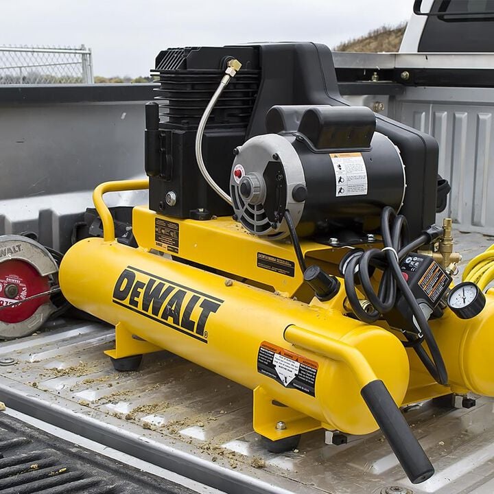 DEWALT 8 Gallon Portable 155 PSI Electric Twin Tank Wheelbarrow Air Compressor, large image number 6