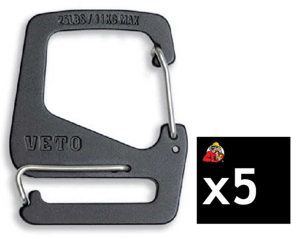 Veto Pro Pac 2 Inch Height Low Profile Luggage Carabiner Pack of 5 – ATB000011738