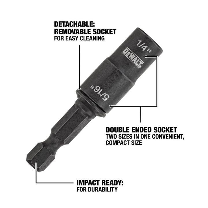 DEWALT Nut Driver 1/4 X 5/16 RVS, large image number 1