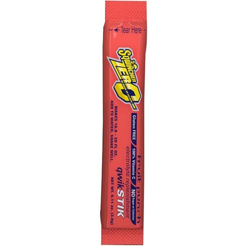Sqwincher Zero Qwik Stik Electrolytes Replacement Single Serve Fruit Punch – EA060102SQ