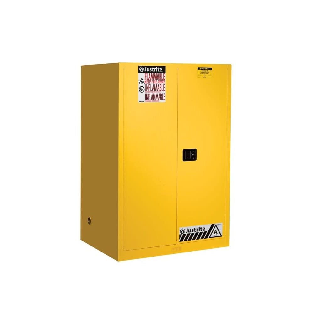 Justrite 90 Gallon Yellow Steel Manual Close Flammable Cabinet – 899000