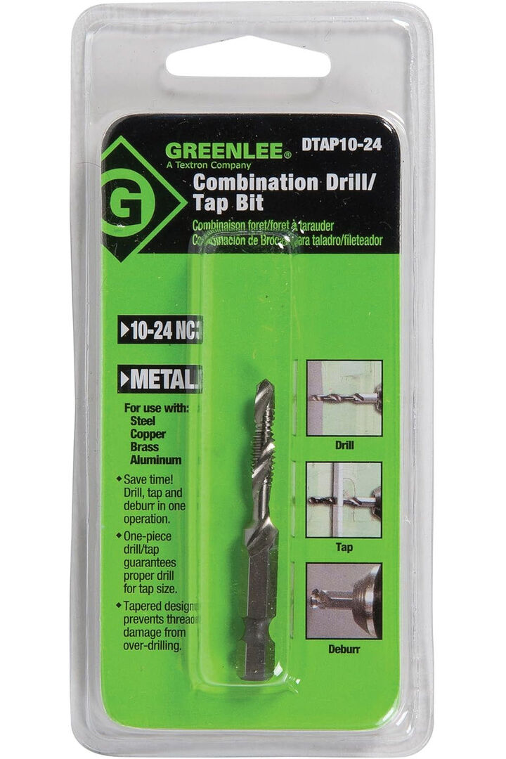 Greenlee #10 24 TPI NC High Speed Steel Split Point Drill/Tap Bit, large image number 1